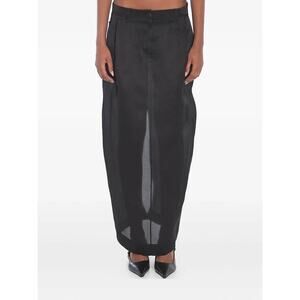 KHAITE Lucian Runway Pleated Silk Organza Maxi Skirt in Black 6